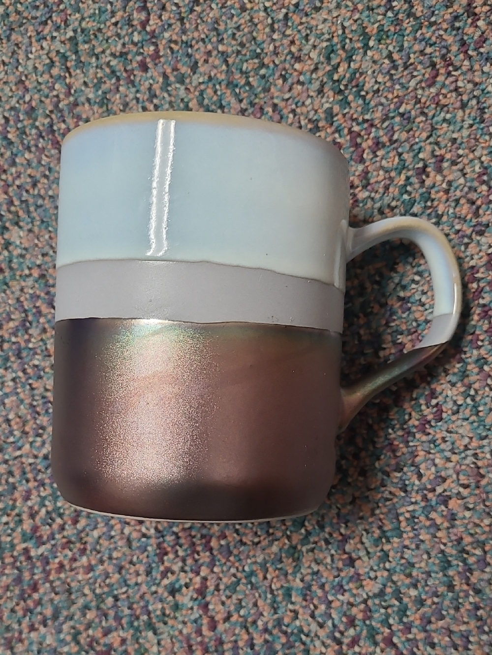 La Rochelle Light Blue W/ Iridescent Purple/ Pink Metalic Ceramic Base